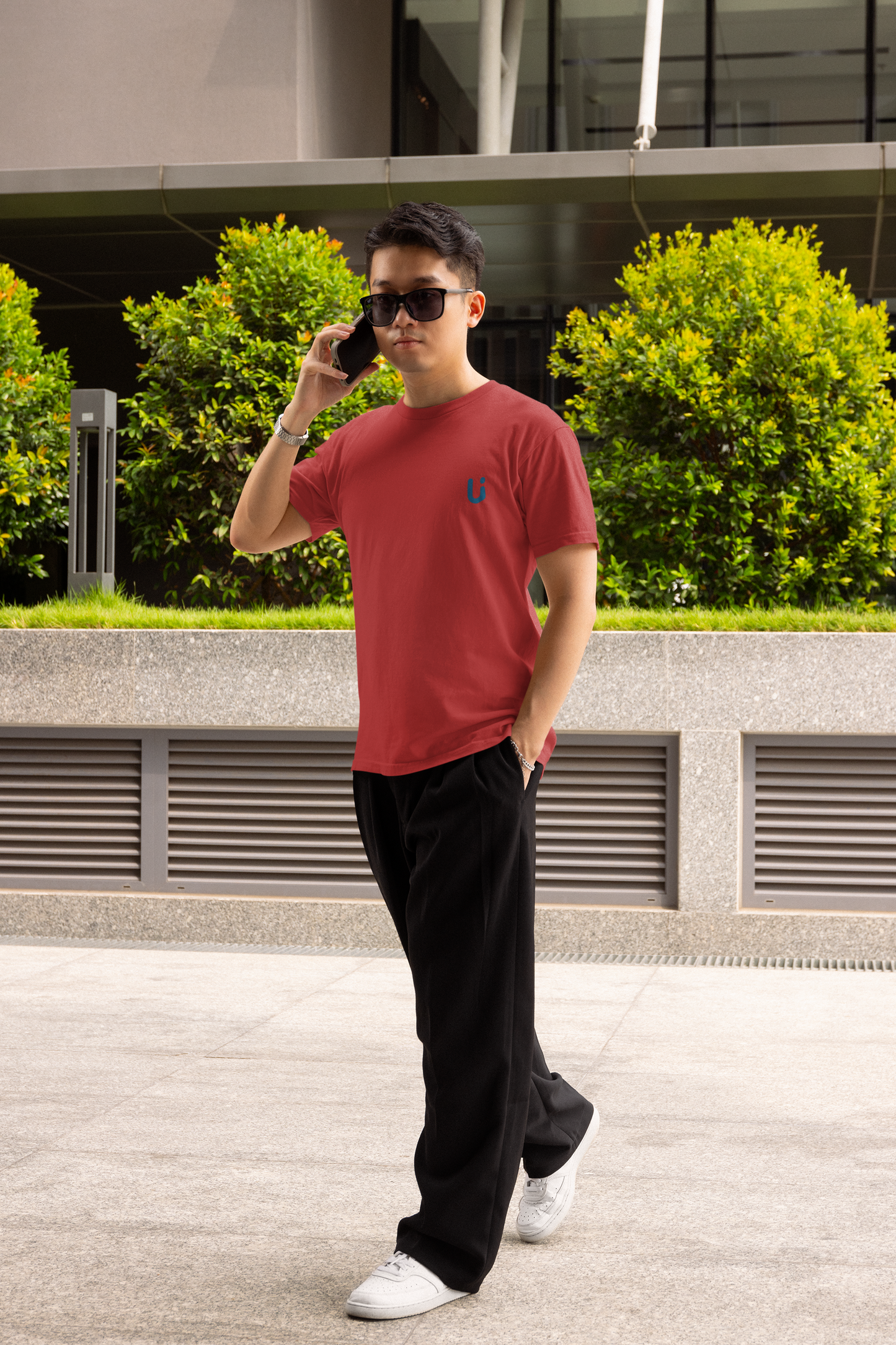 Brownish Red Classic Fit Regular T-Shirt