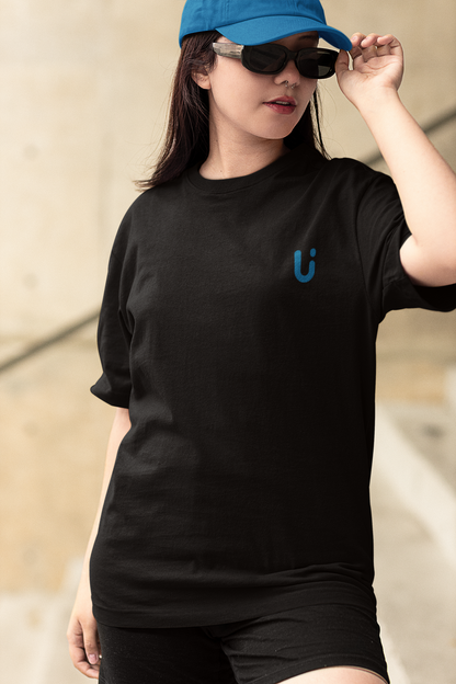 Happy Oversized T-Shirt for Women's - Black Noir