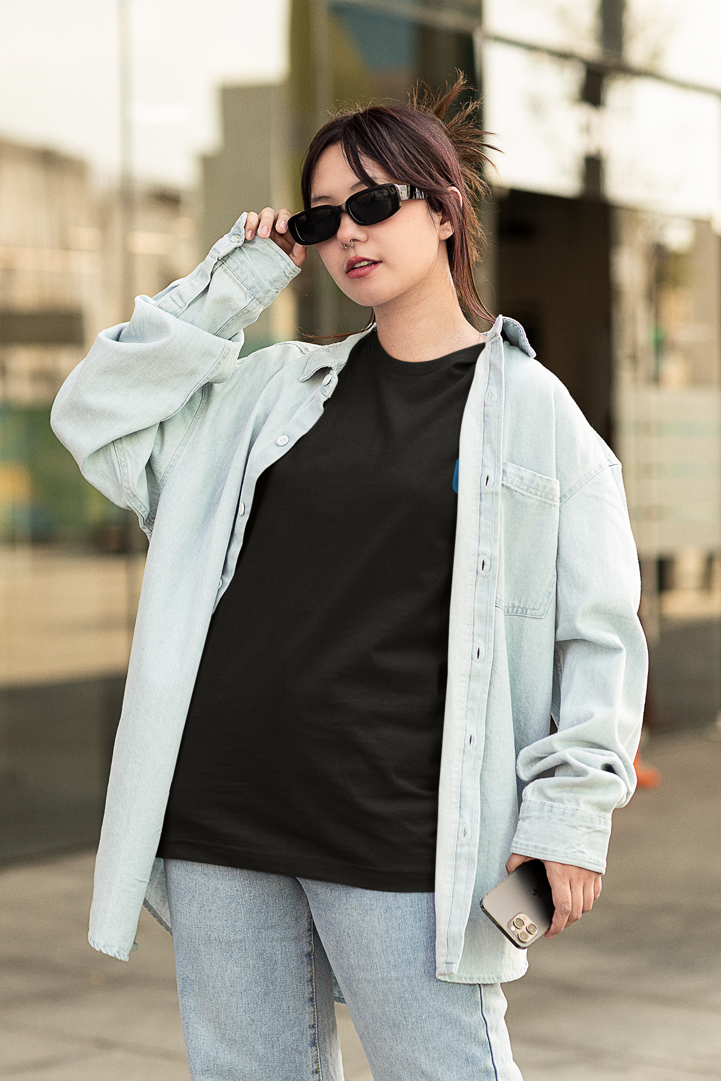 Happy Oversized T-Shirt for Women's - Black Noir