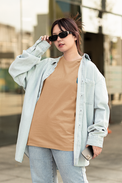 Explore Oversized T-shirt for Women's - Bold Biege