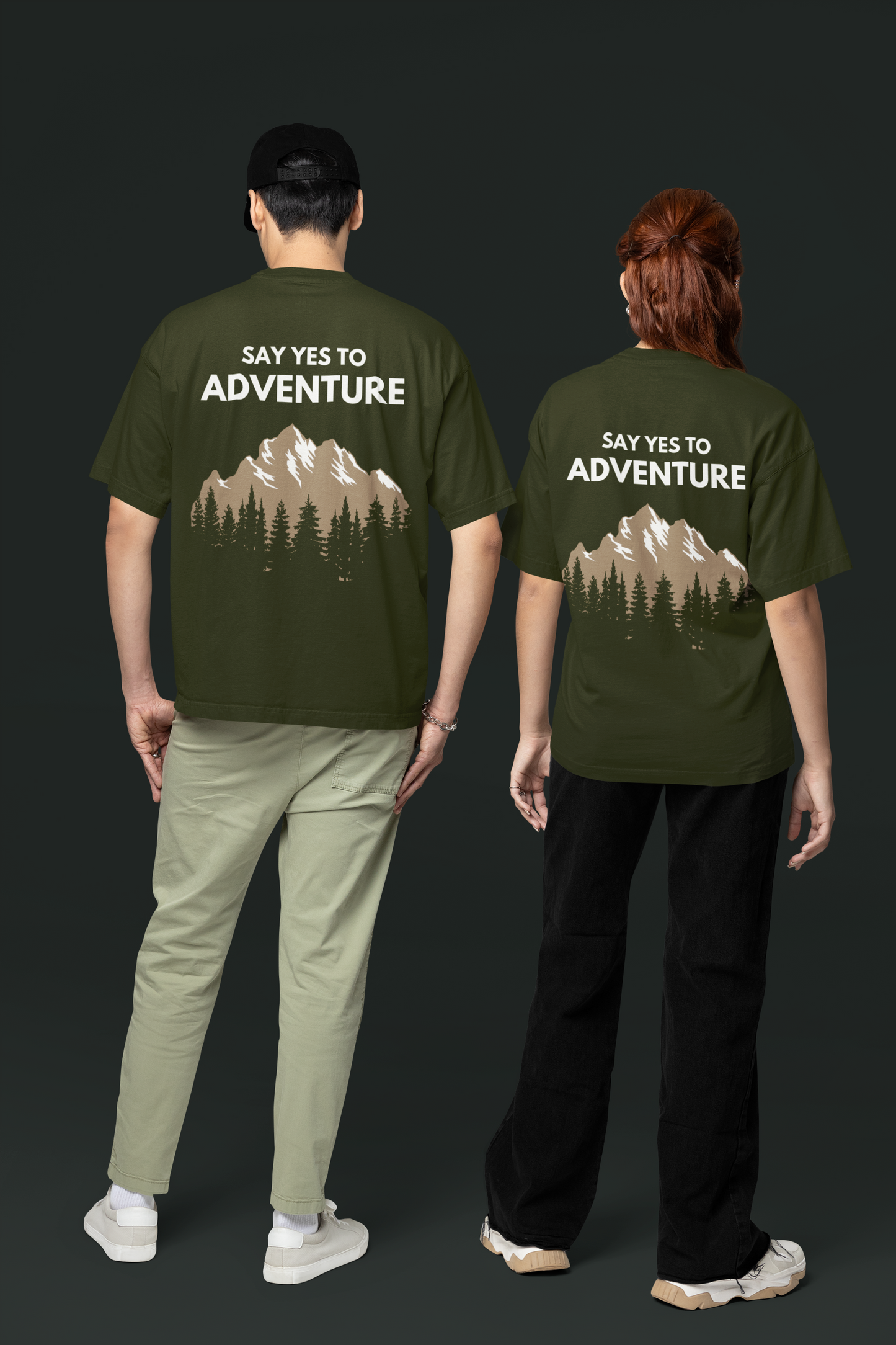 Say Yes to Adventure Oversized T-Shirt - ⁠Onion Green