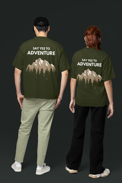 Say Yes to Adventure Oversized T-Shirt - ⁠Onion Green