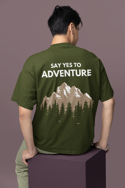 Say Yes to Adventure Oversized T-Shirt - ⁠Onion Green